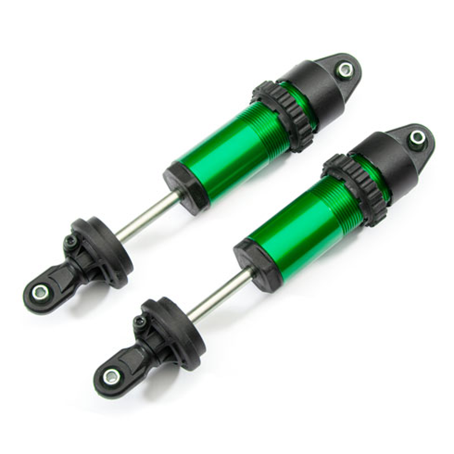 Shocks, GT Maxx, Aluminum (Green Anodized, Fully Assembled w/o springs) (2): 8961G