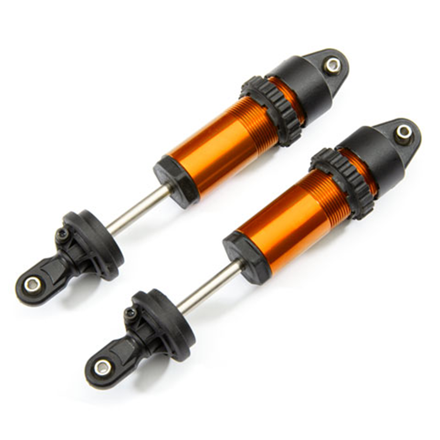 Shocks, GT Maxx, Aluminum (Orange Anodized, Fully Assembled w/o springs) (2): 8961T