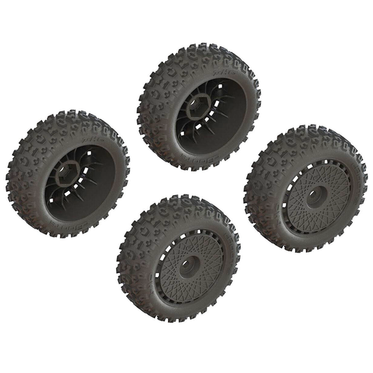 dBoots "2-HO" Tire Set Glued (Black) (2 Pairs) Grom: ARA550114