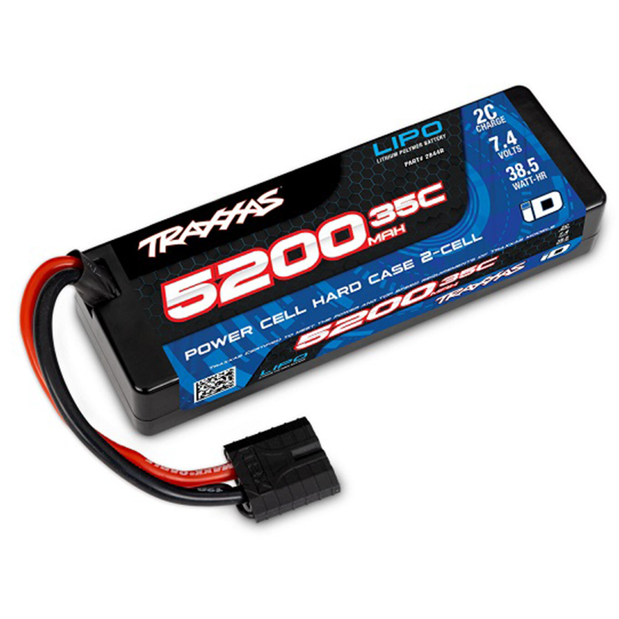 2 Cell 5200mAh 7.4V 35C LiPo Battery w/Hard Case