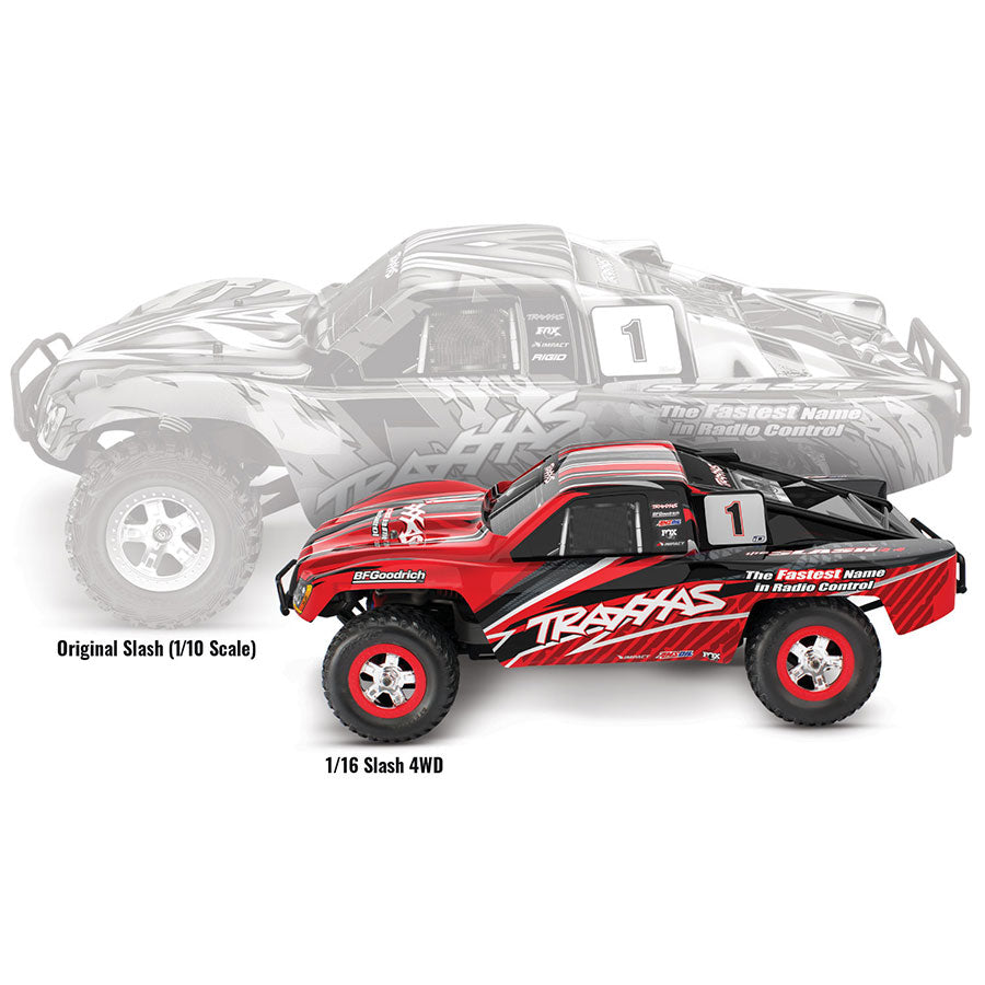 1/16 Slash: 4X4 Short Course Truck w/USB-C: Red