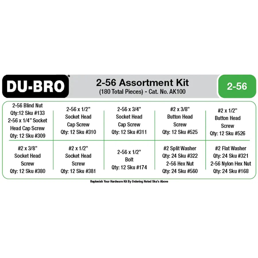 2-56 Hardware Assortment Kit (180 pcs set)