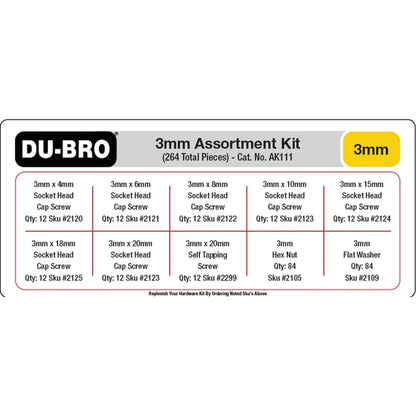 3mm Hardware Assortment Kit (264 pcs set)