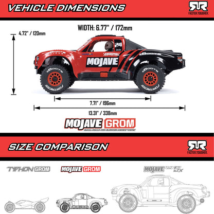 1/12 Mojave GROM Small Scale 4x4 DT RTR (Includes battery and charger) Red/Black