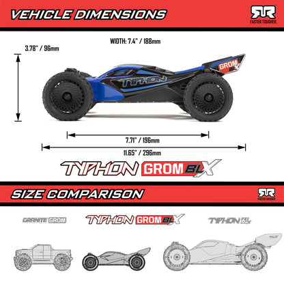 1/12 Typhon GROM Brushless 4x4 Buggy Blue (Includes battery and charger)