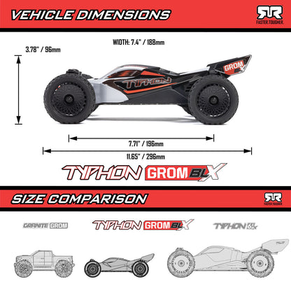 1/12 Typhon GROM Brushless 4x4 Buggy (NO battery OR charger) Silver