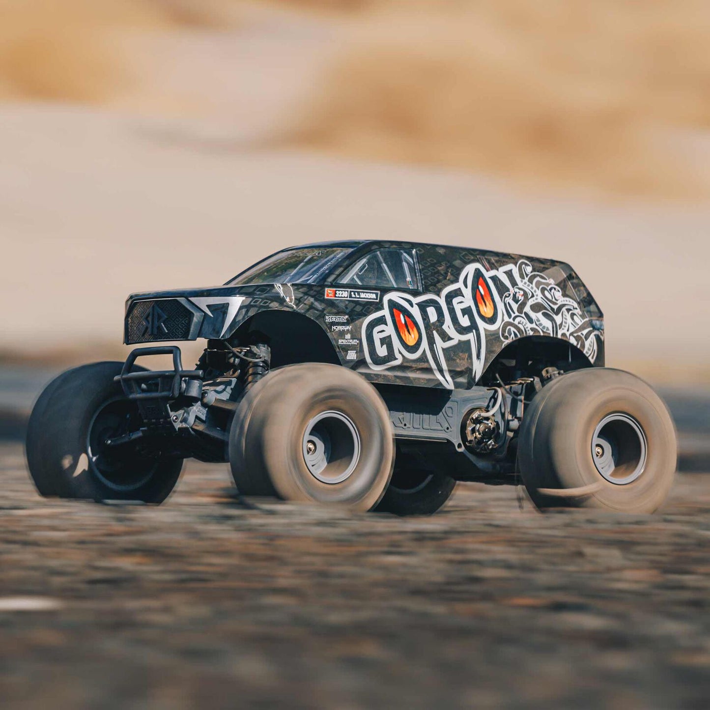 1/10 GORGON 4X2 Monster Truck Kit (includes battery and charger): Black