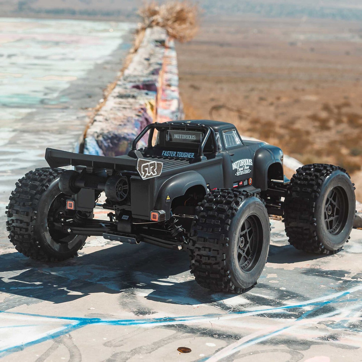 1/8 Notorious 6S, 4WD, BLX V6 Stunt Truck  (Requires battery & charger): Black