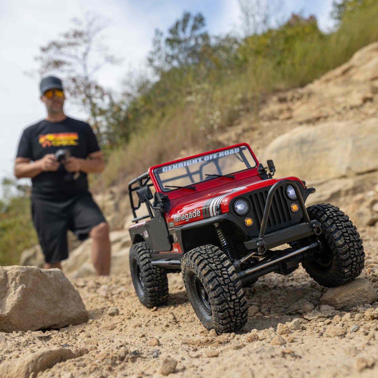 SCX10 III Jeep CJ-7, RTD (Requires battery & charger): Red