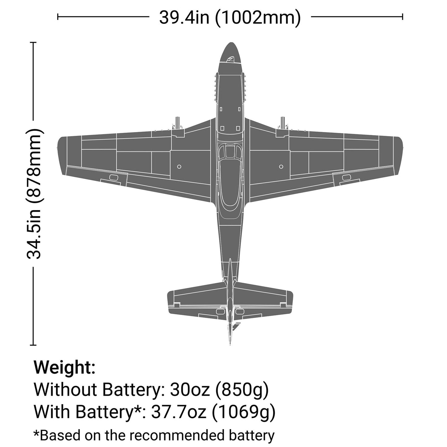 P-51D Mustang 1.0M BNF with AS3X and SAFE Select