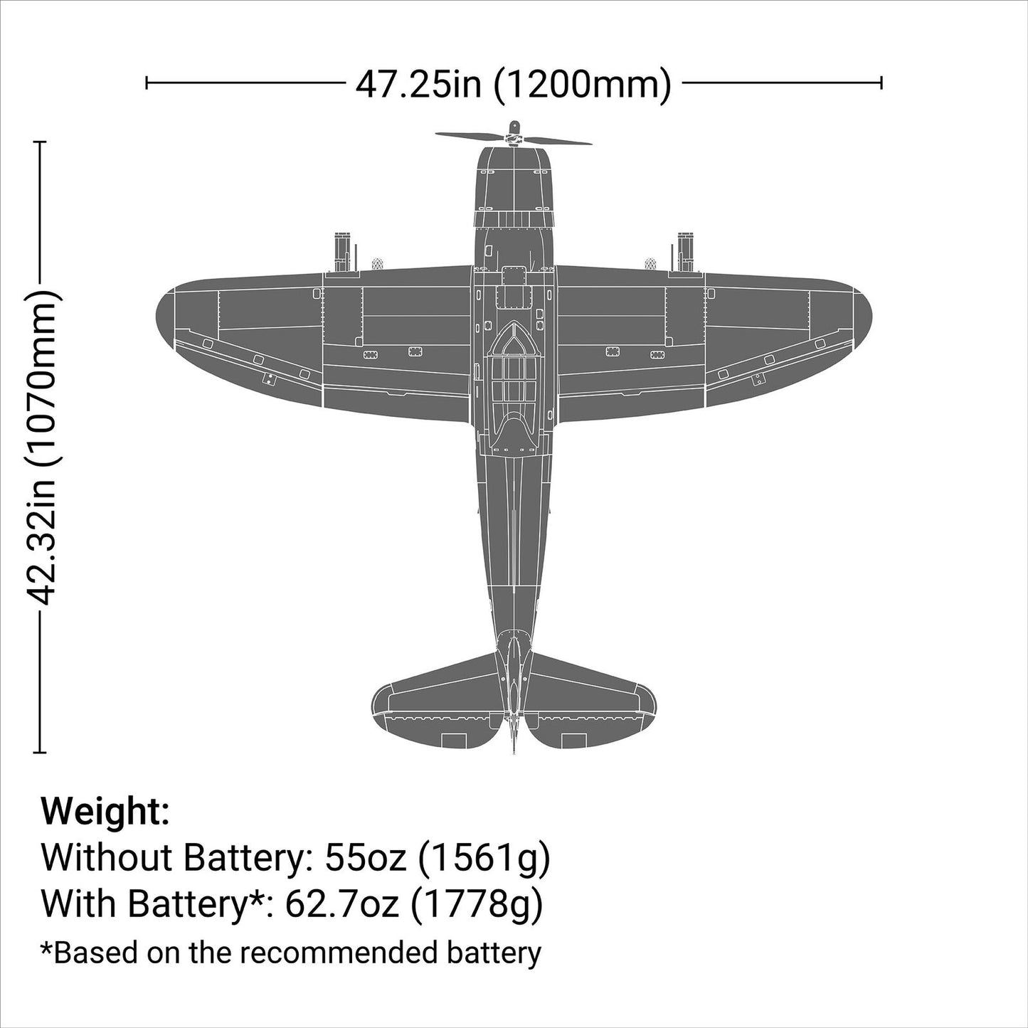 P-47 Razorback 1.2m BNF Basic