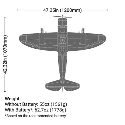 P-47 Razorback 1.2m BNF Basic