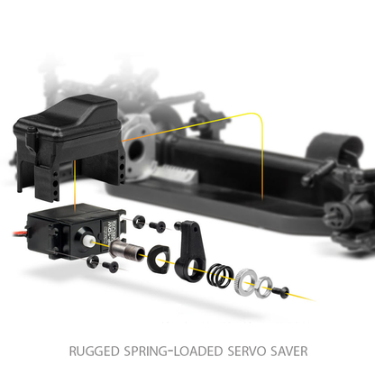 Rugged spring loaded servo saver