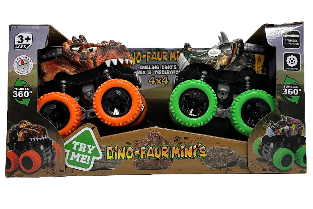 Dino-Faur Mini Friction Powered Push N Go (2 Pack)