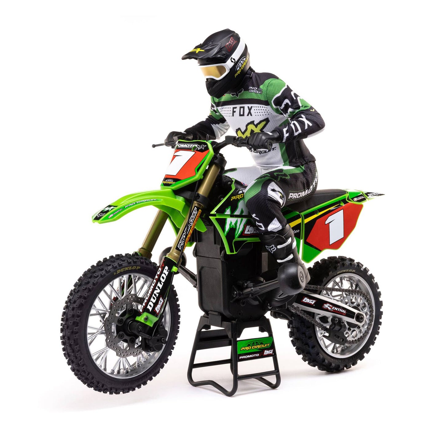 1/4 Promoto-MX Motorcycle RTR Combo, Pro Circuit: Green