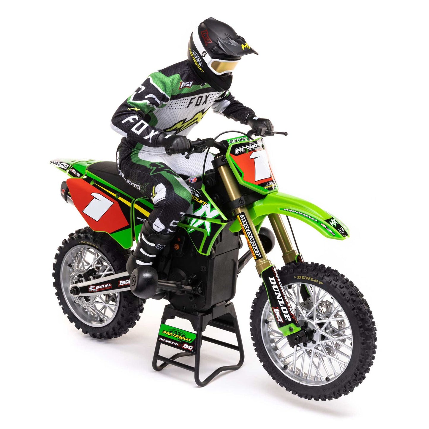 1/4 Promoto-MX Motorcycle RTR Combo, Pro Circuit: Green