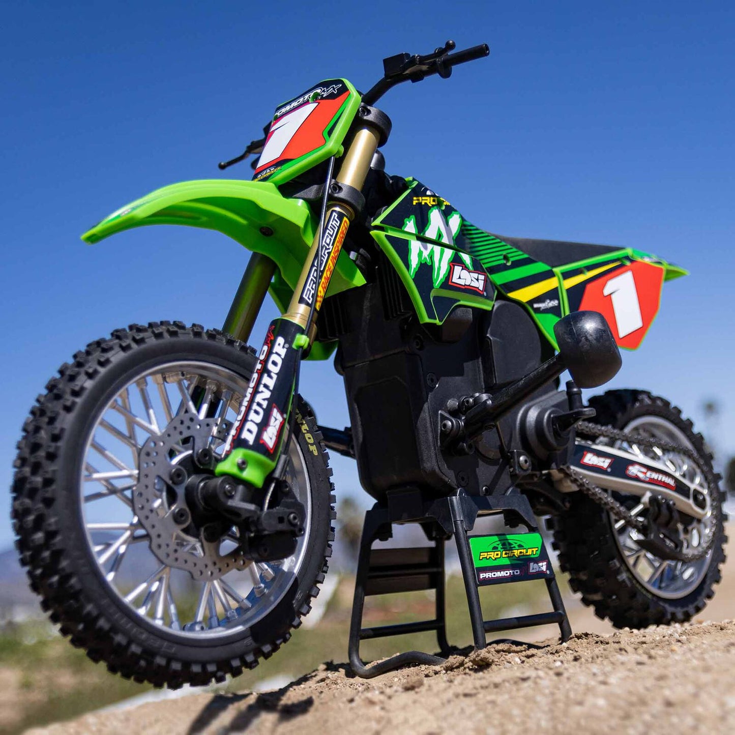 1/4 Promoto-MX Motorcycle RTR Combo, Pro Circuit: Green