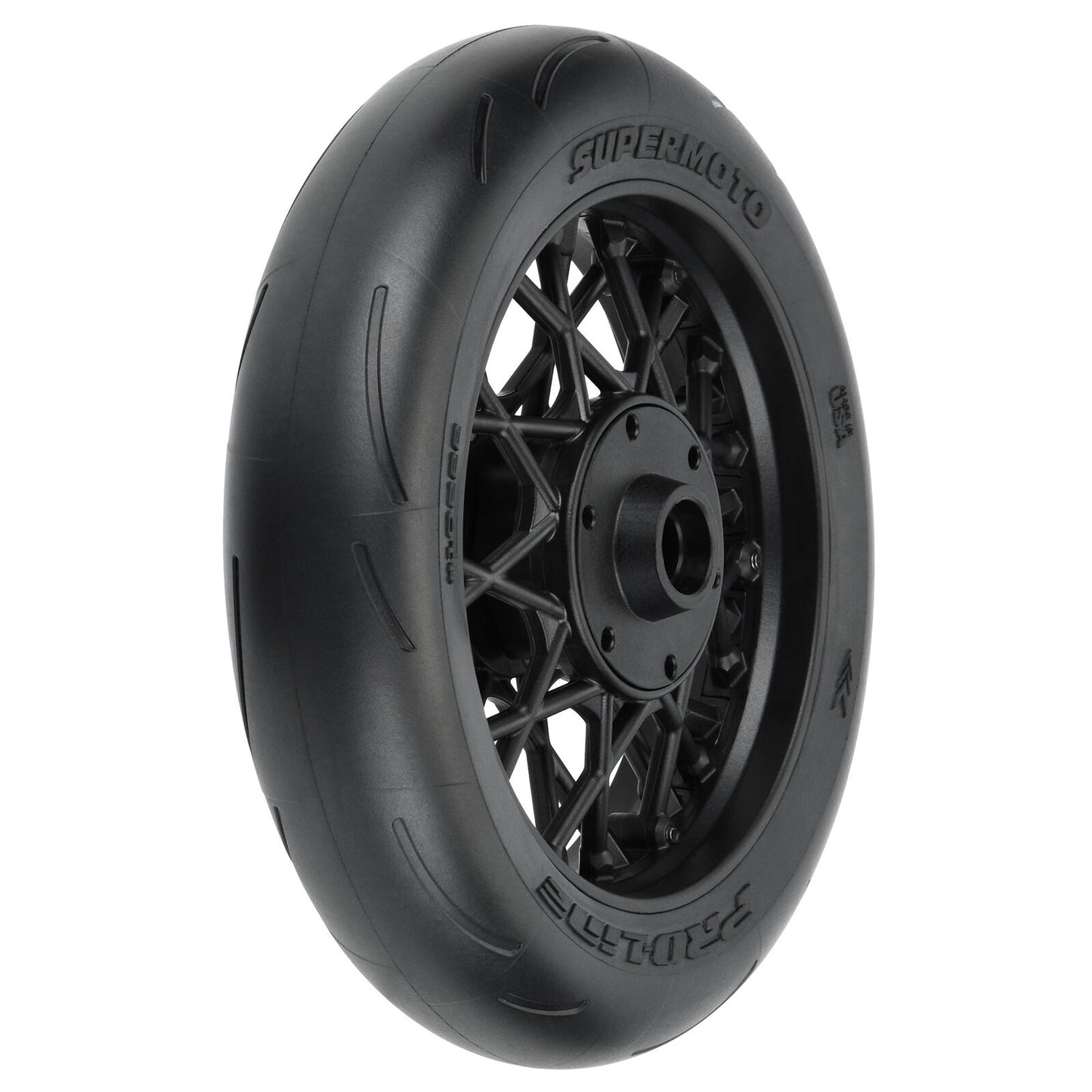 1/4 Supermoto Tire Front MTD Black Wheel: PM-MX