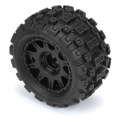 Badlands MX 1.85" All-Terrain (4) Mounted Raid Black 12mm Hex Wheels for Granite GROM