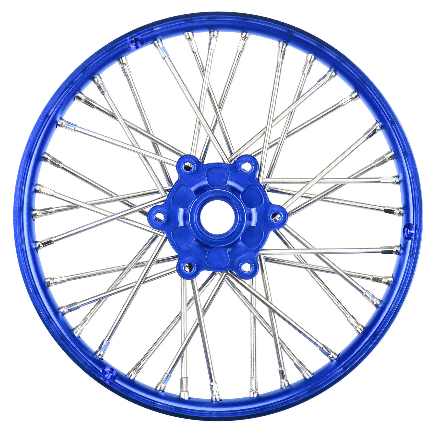 1/4 Pro-Spec Aluminum V2 Bead Front Wheel, Assembled, Blue: Promoto-MX