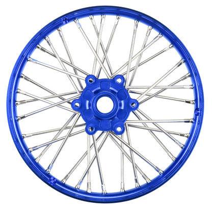 1/4 Pro-Spec Aluminum V2 Bead Front Wheel, Assembled, Blue: Promoto-MX