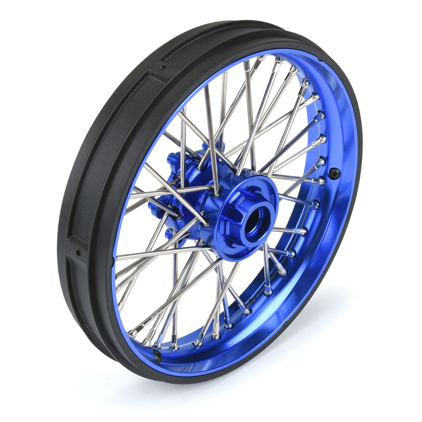 1/4 Pro-Spec Aluminum V2 Bead Front Wheel, Assembled, Blue: Promoto-MX