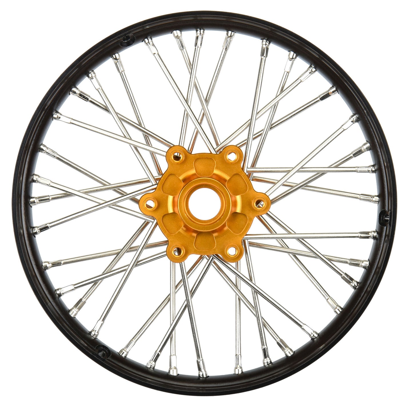 1/4 Pro-Spec Aluminum V2 Bead Front Wheel, Assembled, Black/Gold: Promoto-MX