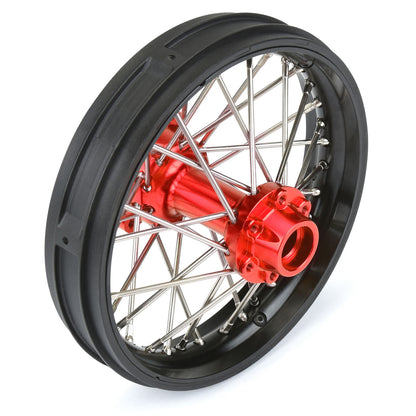 1/4 Pro-Spec Aluminum V2 Bead Rear Wheel, Assembled, Black/Red: Promoto-MX