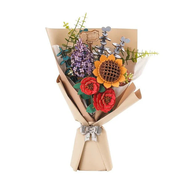 Wooden Flower Bouquet 3D Wooden Puzzle