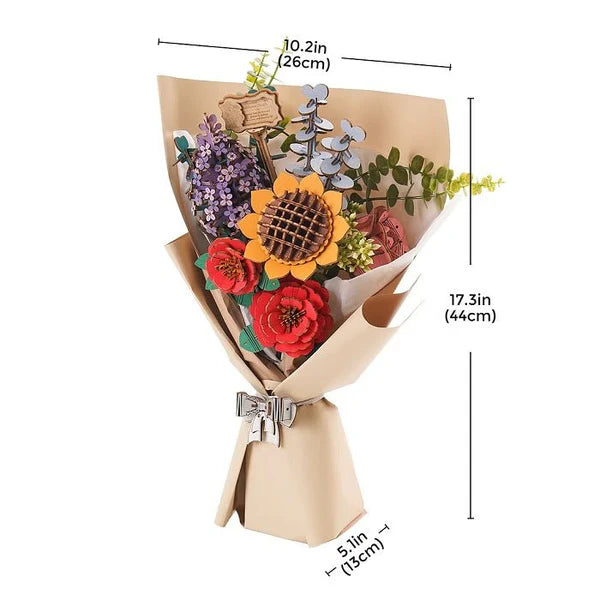 Wooden Flower Bouquet 3D Wooden Puzzle