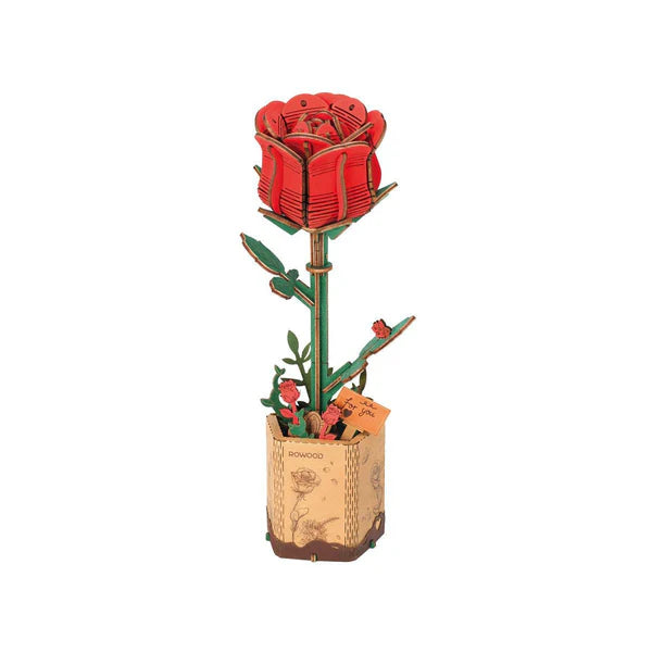 ROWOOD Red Rose 3D Wooden Puzzle