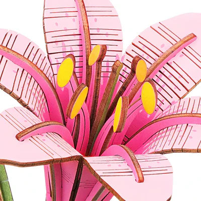 Pink Lily - Wood Bloom Craft 3D Wooden Puzzle