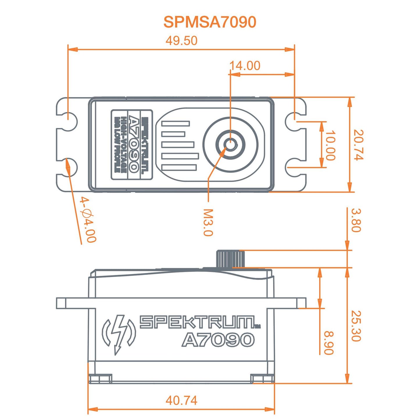 A7090 Brushless Low Profile MG HV Servo