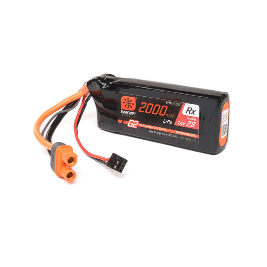 2 Cell 2000mAh 7.4V Smart G2 LiPo Rx Battery IC3