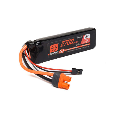 2 Cell 2700mAh 7.4V Smart G2 LiPo Rx Battery IC3