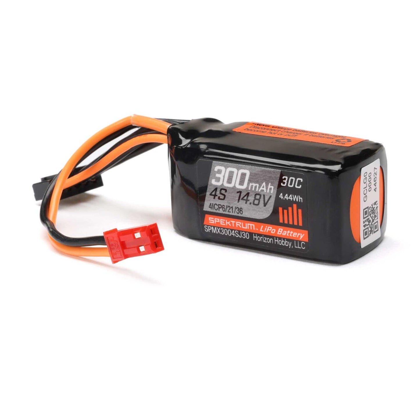 4 Cell 300mAh 14.8V 30C LiPo: JST