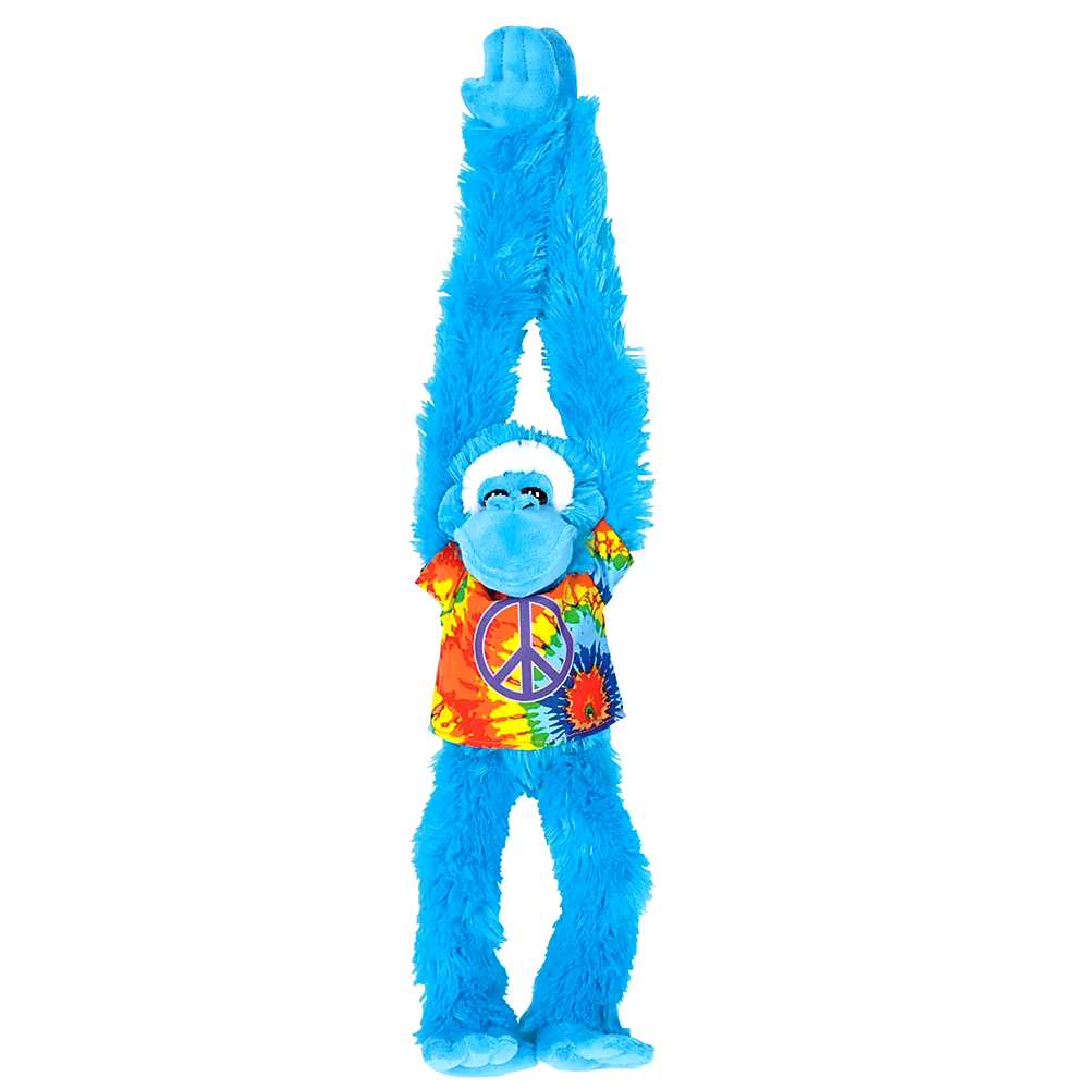 17" Hanging Ape Plush with Tie-Dye Shirt