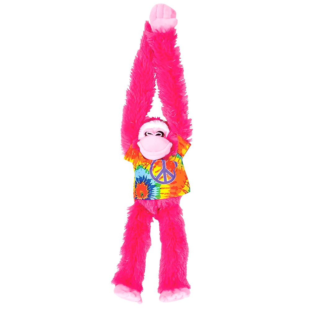 17" Hanging Ape Plush with Tie-Dye Shirt