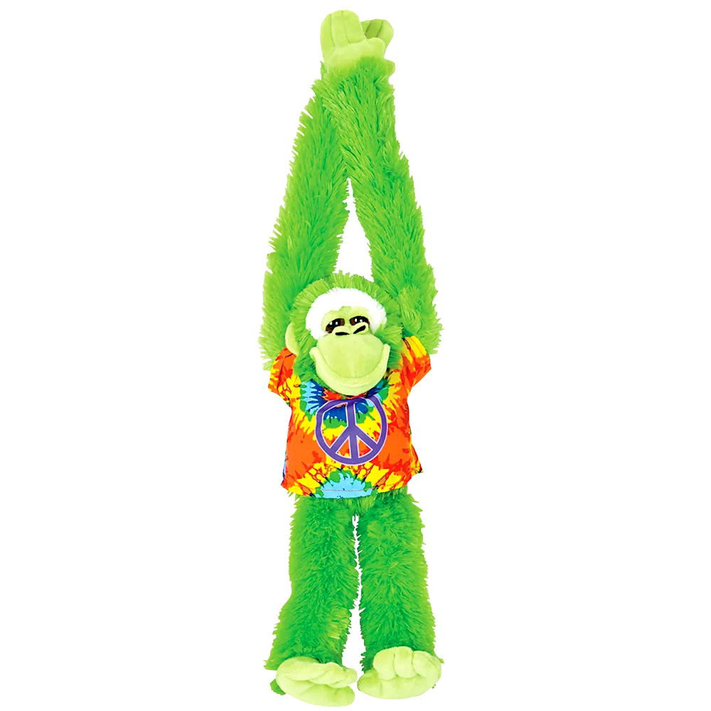 17" Hanging Ape Plush with Tie-Dye Shirt