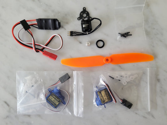 Power system for Mini Leprechaun  Glider (Motor, Servos,ESC, Prop/Spinner)