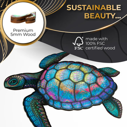 Sea Turtle Wooden Jigsaw Puzzle, 200 pcs