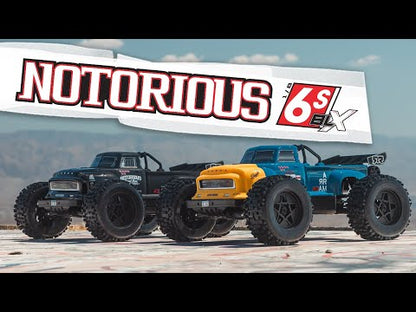 1/8 Notorious 6S, 4WD, BLX V6 Stunt Truck  (Requires battery & charger): Black