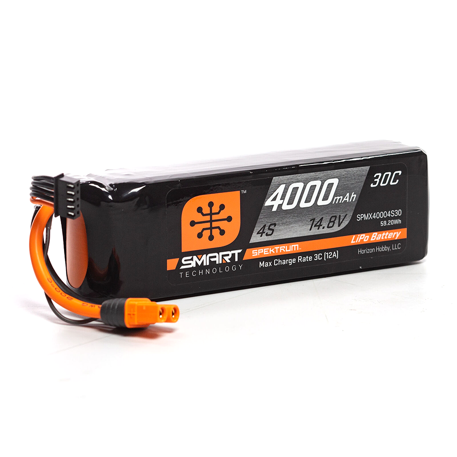 4 Cell 4000mAh 14.8V 30C Smart G1 LiPo, IC3