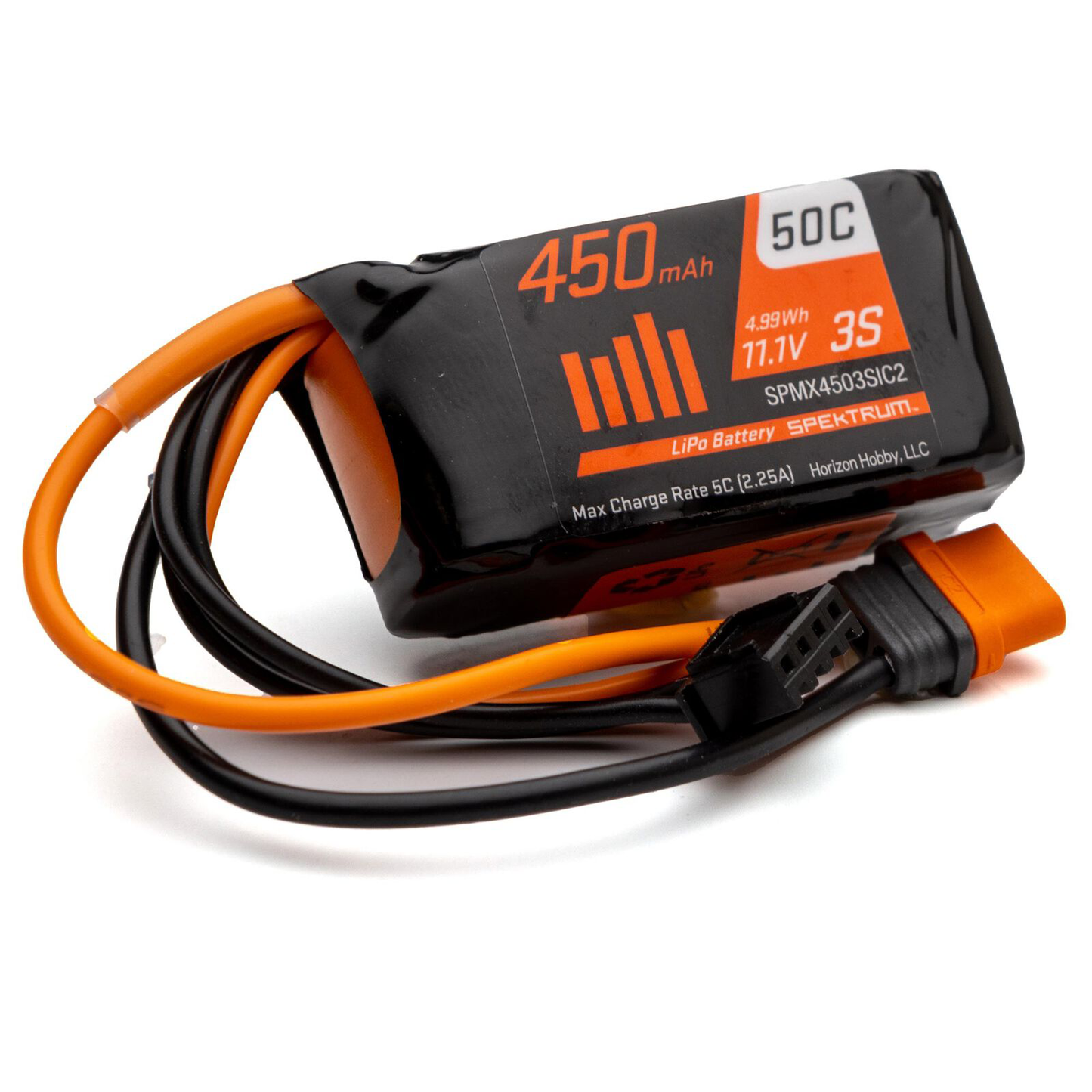 3 Cell 450mAh 11.1V 50C LiPo, IC2