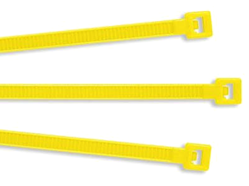 Color Nylon Cable Ties: 8" Yellow: .14" (50)