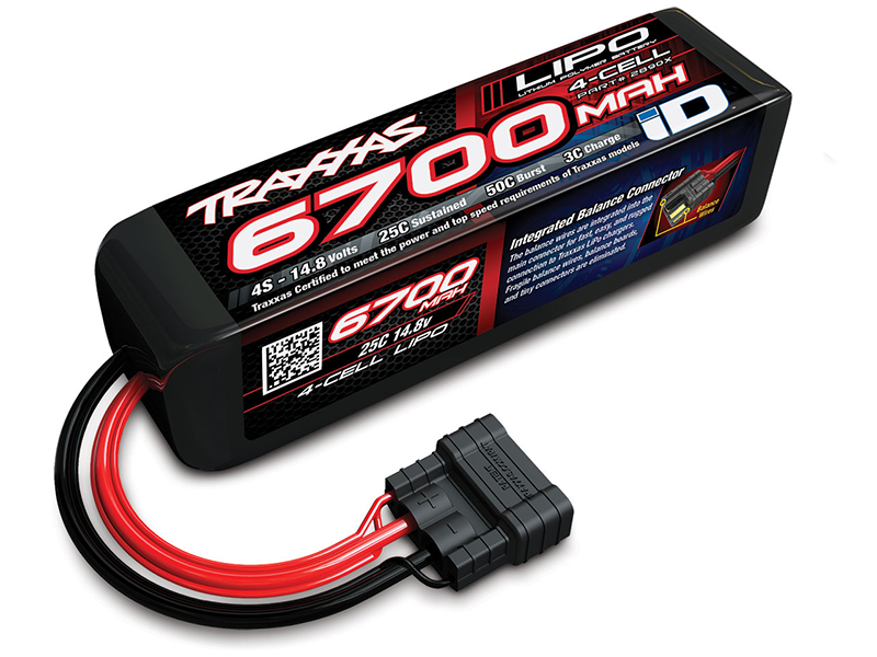 4 Cell 6700mAh 14.8V 25C Lipo Battery , 2890X