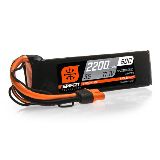 3 Cell 2200mAh 11.1V 50C Smart G1 LiPo w/IC3