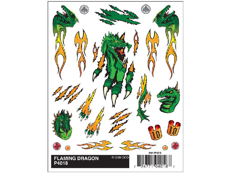 Pine Car Dry Transfer, Flaming Dragon