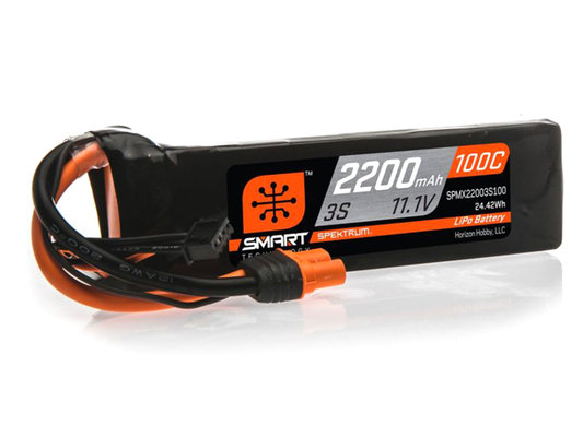 3 Cell 2200mAh 11.1V 100C Smart G1 LiPo w/IC3