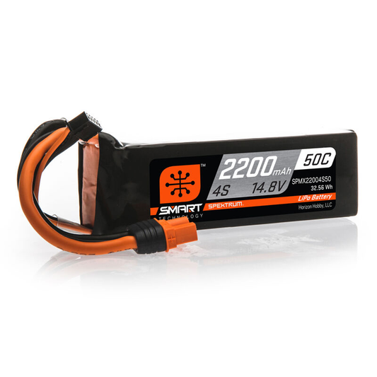 4 Cell 2200mAh 14.8V 50C Smart G1 LiPo; IC3